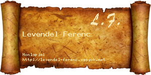 Levendel Ferenc névjegykártya